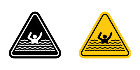 Risk of drowning warning signs vector illustration for ui © Chris