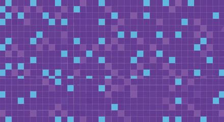 Abstract geometric pattern with a grid background featuring blue and purple squares.