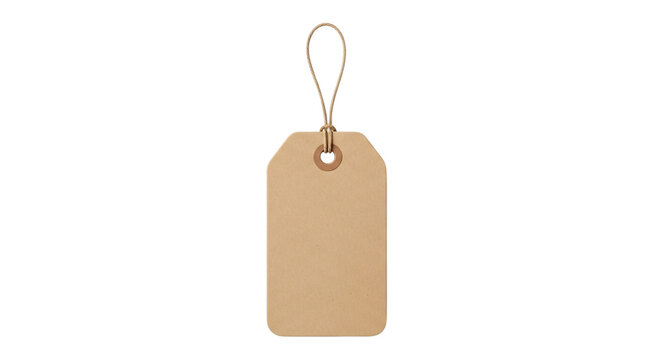 Blank brown paper tag isolated on transparent background