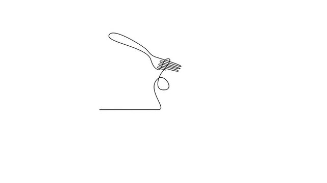 Animated self drawing of National Spaghetti Day video design illustration. National Spaghetti Day themes design concept in simple linear continuous line. Great for campaign and business purpose.