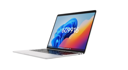 Modern laptop computer isolated on transparent background