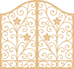 Ornamental Wrought Iron Gate with Decorative Design