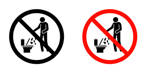 Do not litter in toilet sign vector illustration for ui © Chris