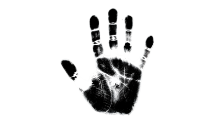 hand print on white background