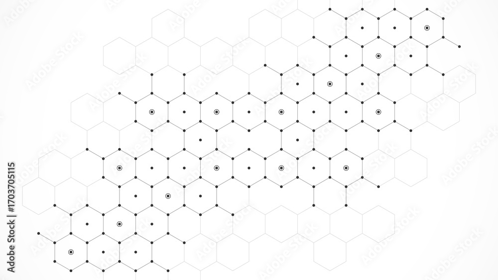 Wall mural hexagons pattern. geometric abstract background with simple hexagonal elements. creative idea for me