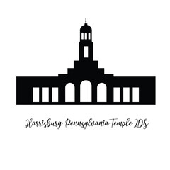 Harrisburg Pennsylvania Temple LDS SVG, Church silhouette cricut