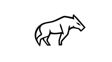 A minimalist, stylized outline of a wild boar, depicted in a simple, graphic style.
