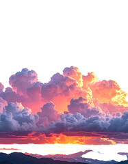 Colorful sunset clouds over a landscape