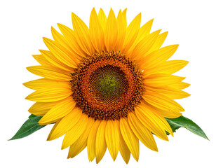 Fototapeta premium Close-up of a vibrant sunflower with detailed petals and a dark center