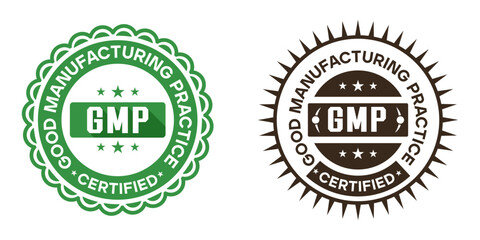 GMP Certified Badge Label Design for Good Manufacturing Practice Compliance