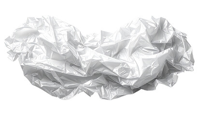 Crumpled, translucent white plastic sheet