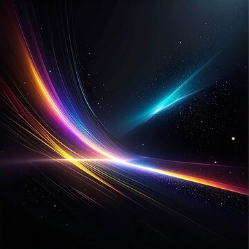 Abstract colorful energy streaks in space