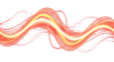 Dynamic glowing red and yellow energy waves flow with subtle sparkles, perfect for futuristic designs and energetic themes