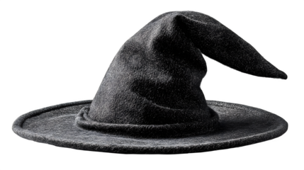 Halloween witch hat in classic pointed designs, isolated on white background