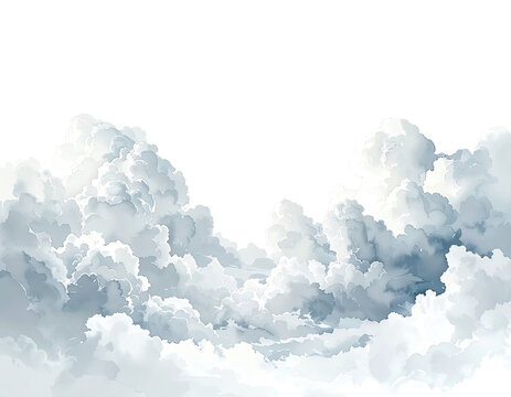 Fluffy, textured clouds against a black background