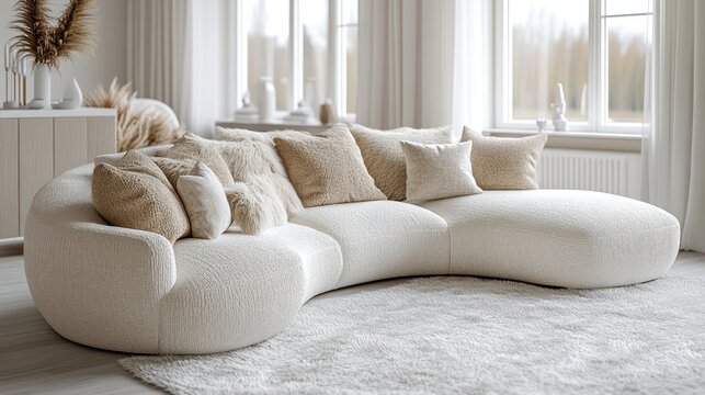 Cream sectional sofa in a modern, light-filled living room