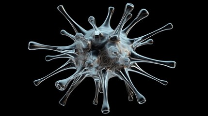 Transparent virus model with spiky projections