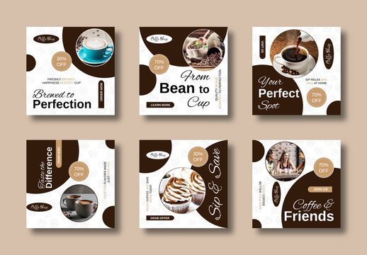 Contemporary Coffee Shop Social Media Post Template