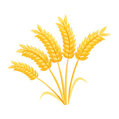 Golden Rice Ear Vector Illustration &ndash; Agricultural Grain Crop Design for Harvest and Farming.