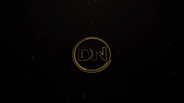 Golden Initials Logo Animation DN Monogram Reveal