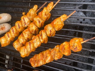 fleisch, essen, barbecue, grill, gegrillt, kochen, feigling, schweinefleisch, feuer, abendessen, mahl, braten, rind, steak, skewer, picknick, schaschlik, kohle, heiss, lunch, sommer