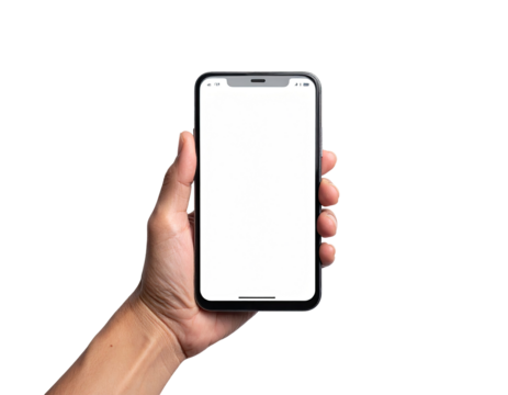 Hand holding a smartphone with blank screen (2)