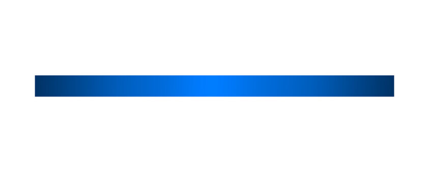Long straight blue ribbon isolated on transparent background. Horizontal clean ribbon in blue color for banner design, holiday, gift boxes, greeting card, gift decoration design elements cutout