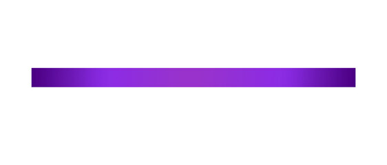 Long straight purple neon ribbon isolated on transparent background. Horizontal clean ribbon in purple color for banner design, holiday, gift boxes, greeting card, gift decoration design elements cuto