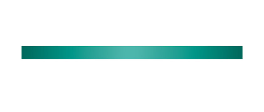 Long straight teal turquoise ribbon isolated on transparent background. Horizontal clean ribbon in teal  color for banner design, holiday, gift boxes, greeting card, gift decoration design elements cu