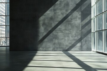 Sunlight creates shadows in architecture