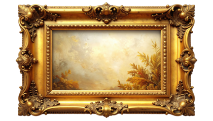 Gilded antique frame showcasing a landscape painting