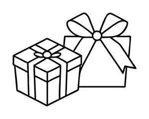 Gift box with bow and ribbon isolated on white background