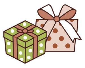 Gift box with ribbon and bow isolated on white background