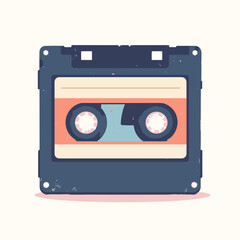 Obraz premium 8-track cartridge — rectangular plastic shell with exposed tape loop and label window, white background