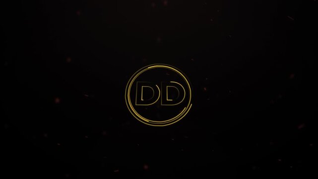 DD Golden Letter Logo Animation Elegant Design
