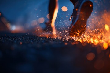 Night runner's fiery footsteps