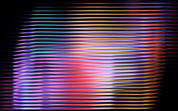 Abstract colorful horizontal lines swirling pattern background with glass effect - Powered by Adobe