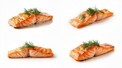 Salmon on a white background gesture depth frame composition creative illustration layers elements scene design movement colorful backgrounds motion style emotion expression cartoonish