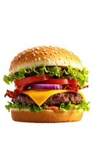 Close-up of a classic double cheeseburger