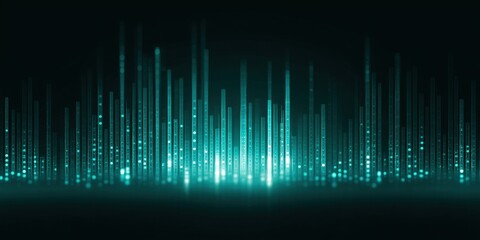 Abstract teal digital signal graphic