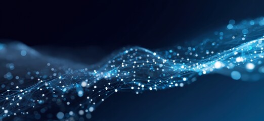 Abstract digital wave of light blue particles (1)