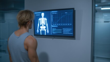 Fitness Tracker Syncing with Wall Mounted Screen for Health Improvement and Monitoring