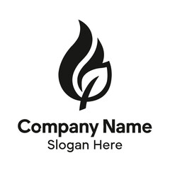 Dynamic eco-friendly leaf and flame fusion logo symbolizing sustainable energy, natural growth, organic innovation, renewable power, and environmental stewardship for green businesses globally. A mode