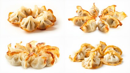 Four different types of dumps on white background composition creative backgrounds scene frame elements expression colorful illustration emotion design cartoonish figure depth gesture