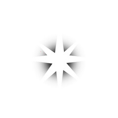Sharp white starburst shape emitting light amidst darkness abstract graphic