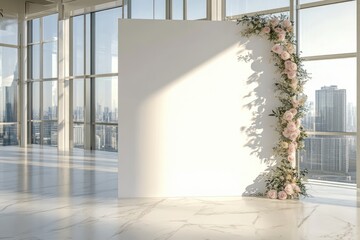 Elegant floral display in bright modern venue