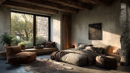 Cozy and Modern Bedroom Design with Natural Light and Textures