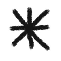 Abstract starburst symbol geometric pattern black and white monochrome design element