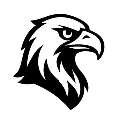 Obraz premium Majestic and Fierce Eagle Head Vector Logo Design, a Powerful Black and White Stylized Mascot Emblem for Sports Teams, Brands, and Organizations Seeking a Symbol of Strength, Freedom, and Visionary Le