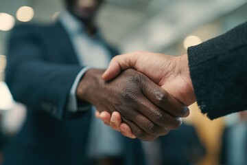Close-up handshake of two businessmen